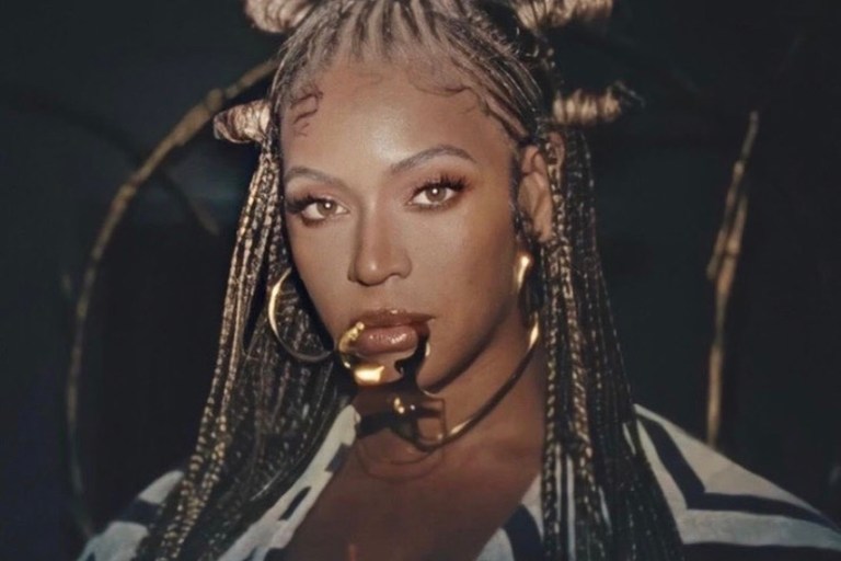 Beyonce Wears Black and White Printed Loza Maleombho Look + Marine Serre, Mugler and more for Black is King Film