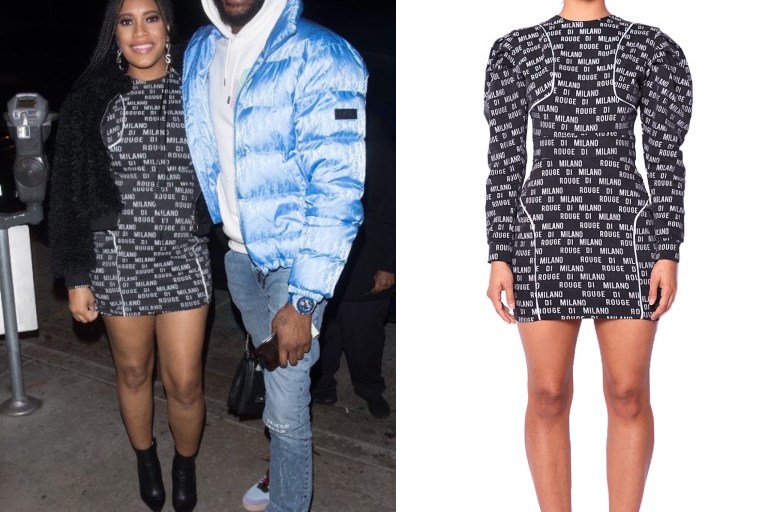 Exclusive: Milan Rouge and Meek Mill Stylish in Louis Vuitton and $220 Milano di Rouge Birthday Dress