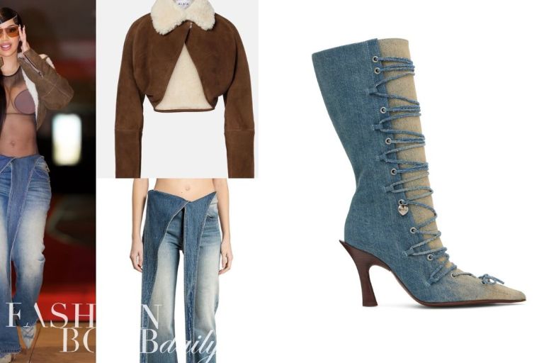 Cardi B Splurged on Holiday Gifts in a $5,773 Maison Alaia Sherling Jacket with a Nensi Dojaka Body Suit and $363 Blue Y/Project Jeans + More!