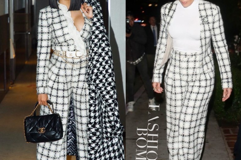 Who Wore it Better? Cardi B vs. Jennifer Lopez in Chanel Fall 2019 White and Black Tweed Suit