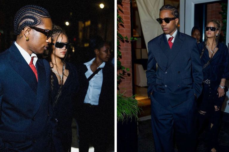 Fashion Bomb Couple: Rihanna Stepped Out with A$AP Rocky in $1,050 Vetements Pants, $1,190 Gucci Pumps and Vintage Prada Shades