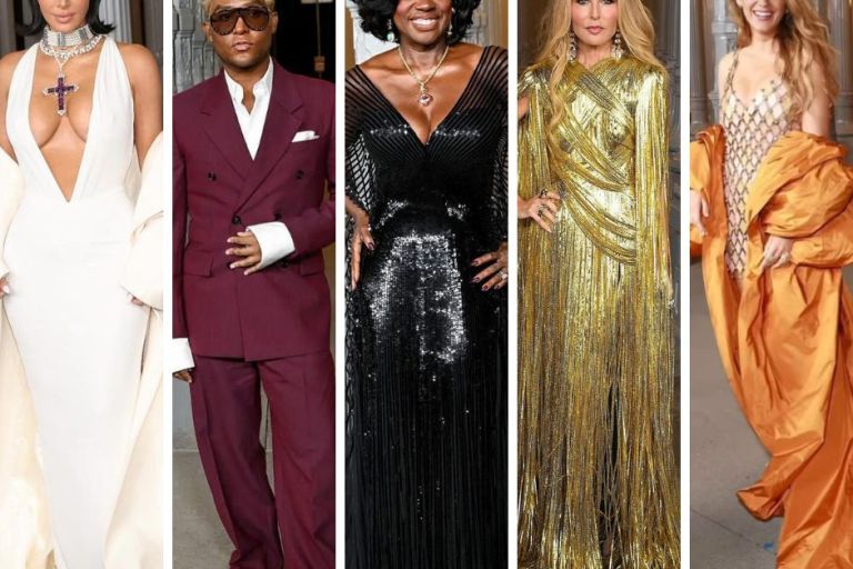 On the Scene at the LACMA Art + Film Gala: Kim Kardashian in a White Gucci Dress, Law Roach in a Maroon Ferragamo Suit, Viola Davis in a Black Gucci Gown + More