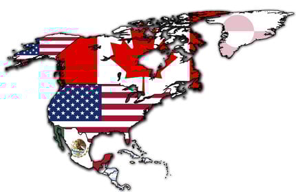North_America_with_flag_coloring_countries NAFTA Rules of Origin | Shipping Solutions