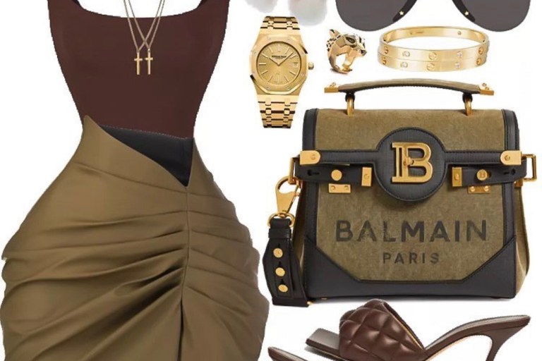 Style Inspiration: What to Wear While Transitioning Into Fall by @StyledByJovon_ Featuring Gucci Sunglasses, Maisie Wilen Skirt, Balmain Bag and Bottega Veneta Sandals