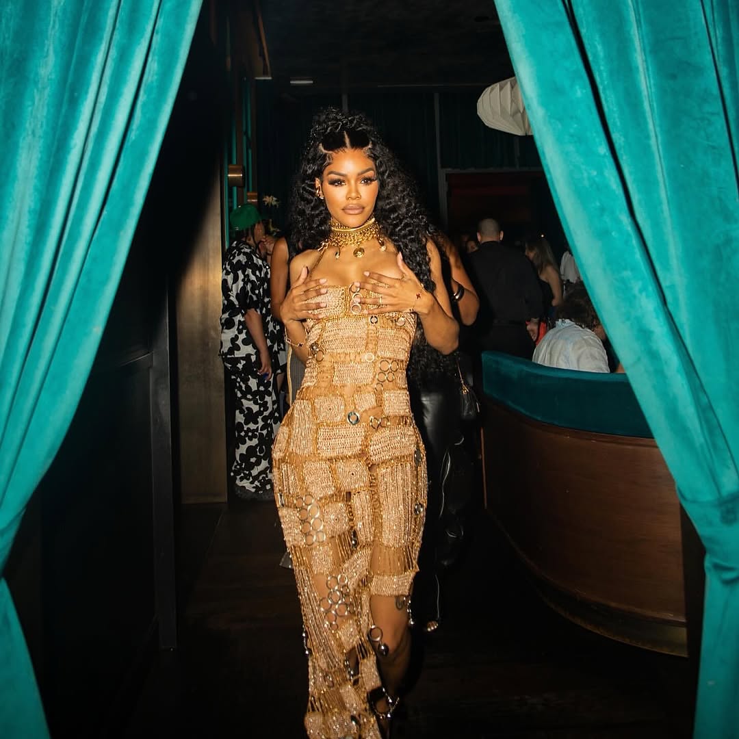 Teyana Taylor And Yung Miami Both Vacationed In A 2945 Andrea Almeida Alina Dress 5