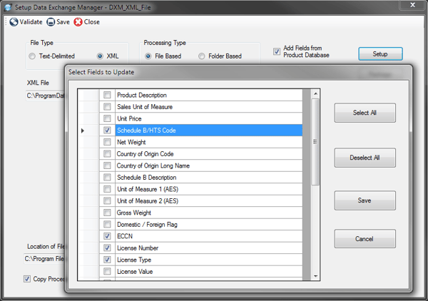 Select Data to Add to an Export Order Imported through the DXM | Shipping Solutions