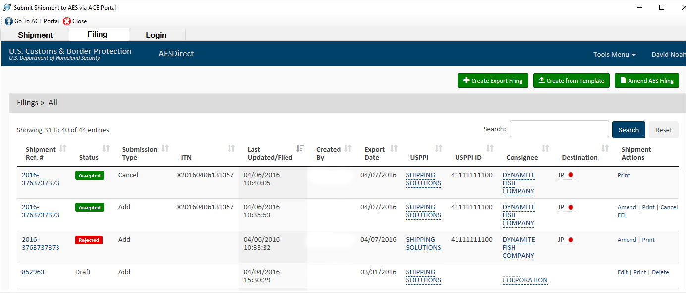 AESDirect Shipment Manager | Shipping Solutions