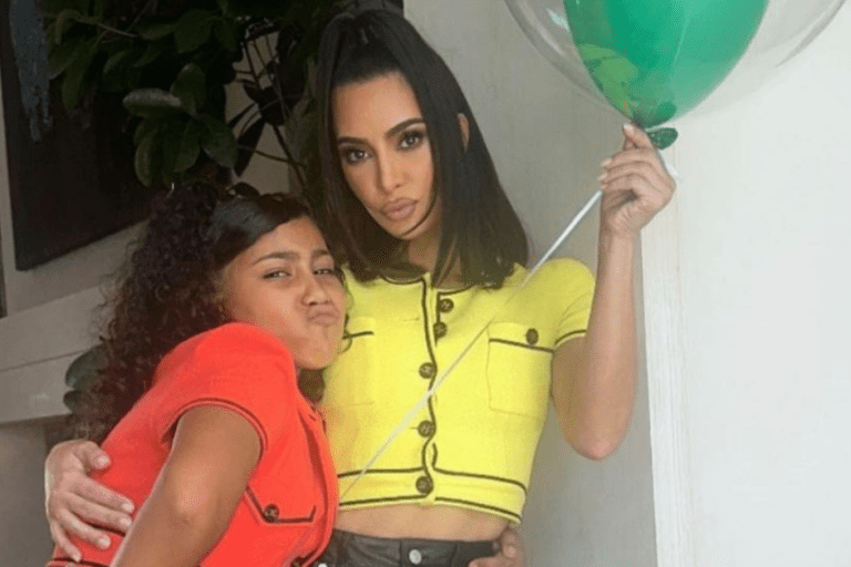 Kim Kardashian and North West Coordinate in Vintage Chanel for Kourtney and Travis Barker’s Baby Shower
