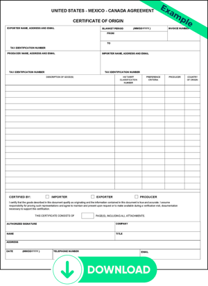 USMCA Certificate of Origin | Shipping Solutions
